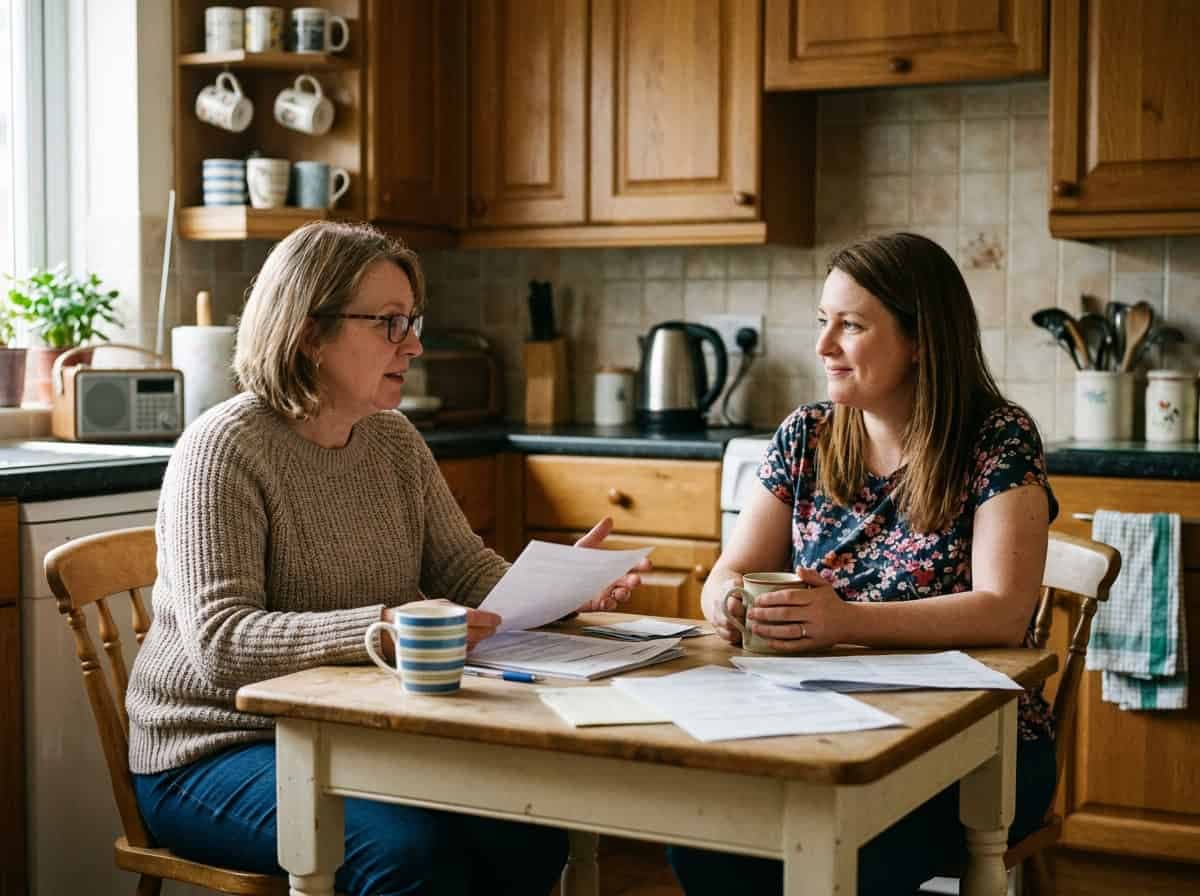 Two people having a calm, attentive support conversation